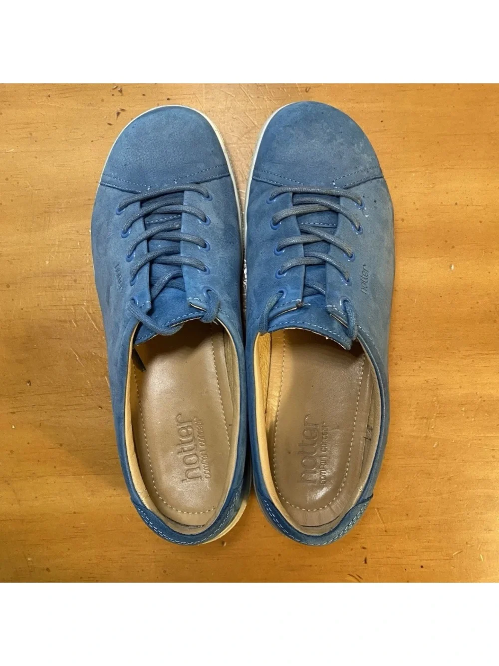 Hotter Women’s 7 US, 5 UK Dew Blue Leather Comfort Padded Walking Shoes Sneakers